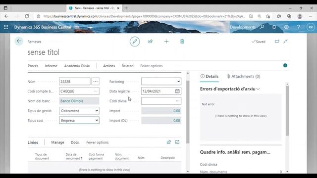 Mòdul cartera de cobraments