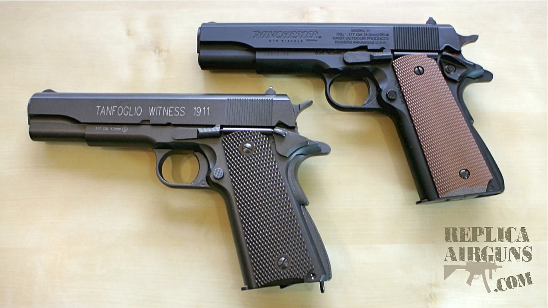 Daisy Winchester Model 11 Versus Cybergun Tanfoglio Witness 1911 Comparison