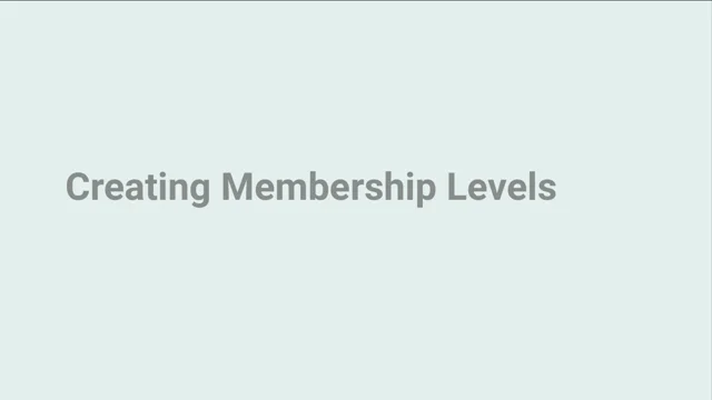 Membership Levels 