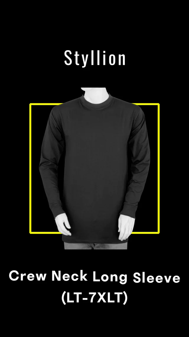 Styllion Mens Big and Tall Shirts - Crew Neck Long Sleeve Tee - Heavy  Weight - Stretch - CLS - Styllion Apparel