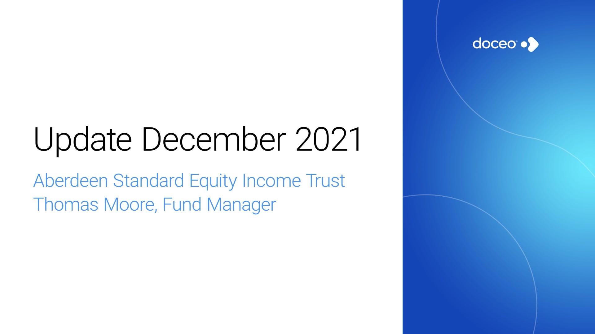 Aberdeen Standard Equity Trust doceo Dec 2021 update on Vimeo