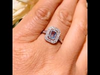 Aguamarina, diamante, anillo de platino 8663-4950