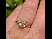 Saffier, diamant, platina ring 12664-5035