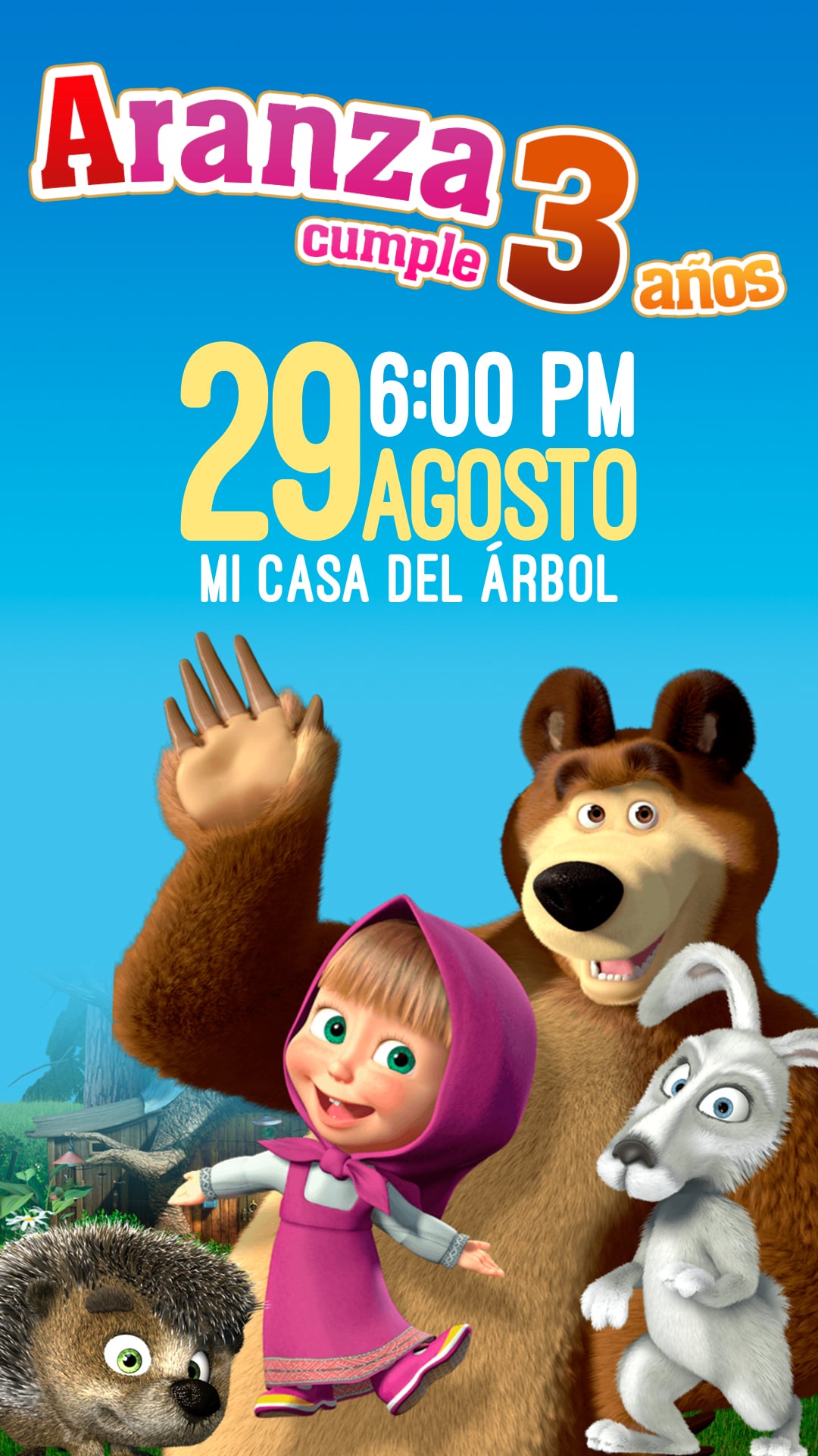 Invitación de Masha y El Oso