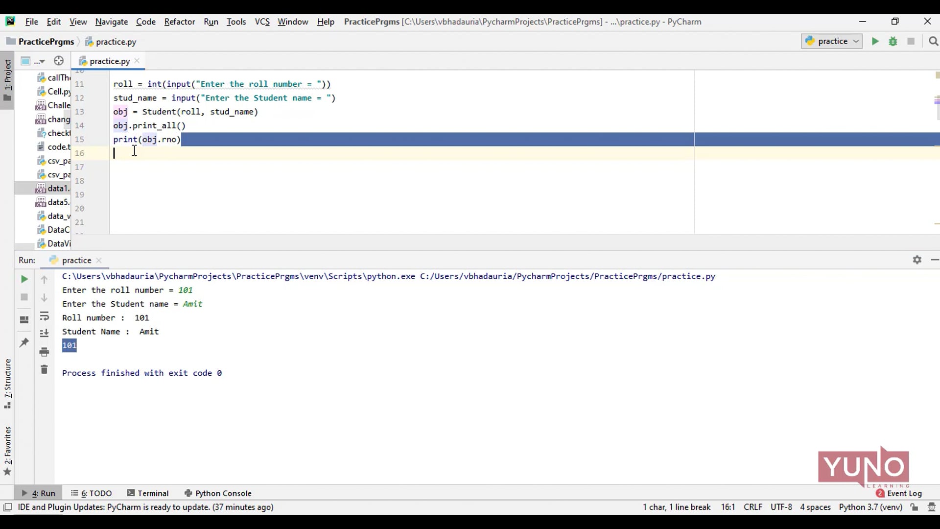 Data Members and Member functions in Python