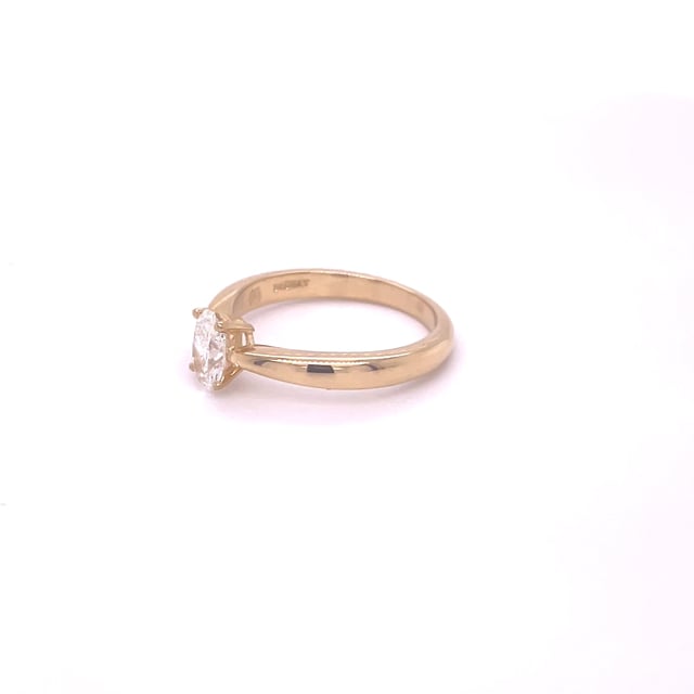 0.50 carat solitaire ring (half set) in yellow gold with yellow side diamonds