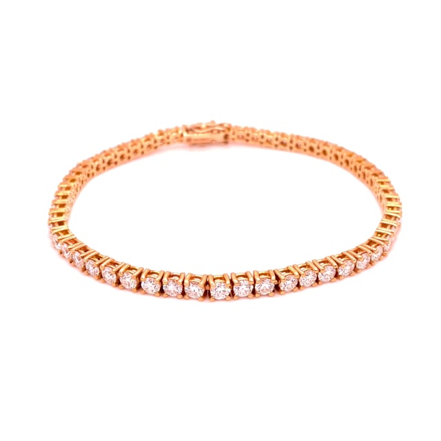 7.80 carat diamond tennis bracelet in red gold