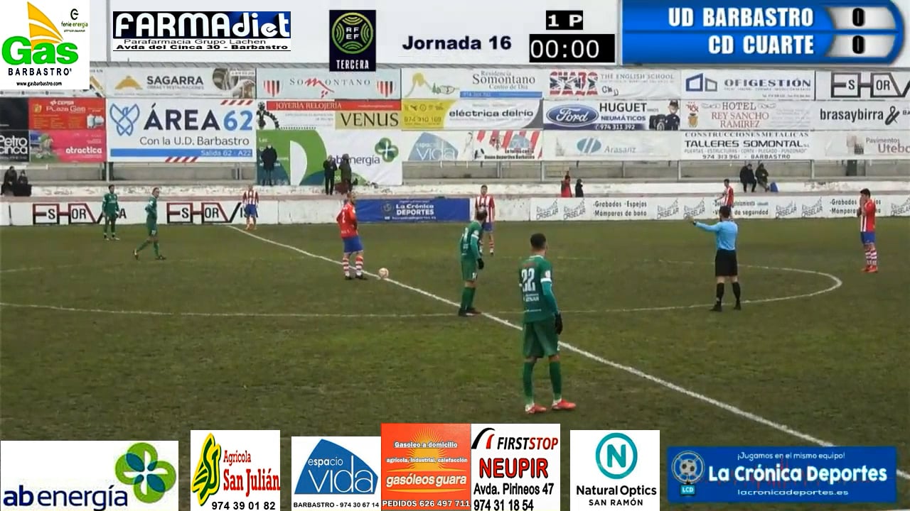 (RESUMEN y GOL) UD Barbastro 0-1 CD Cuarte / Jornada 16 / 3ª División