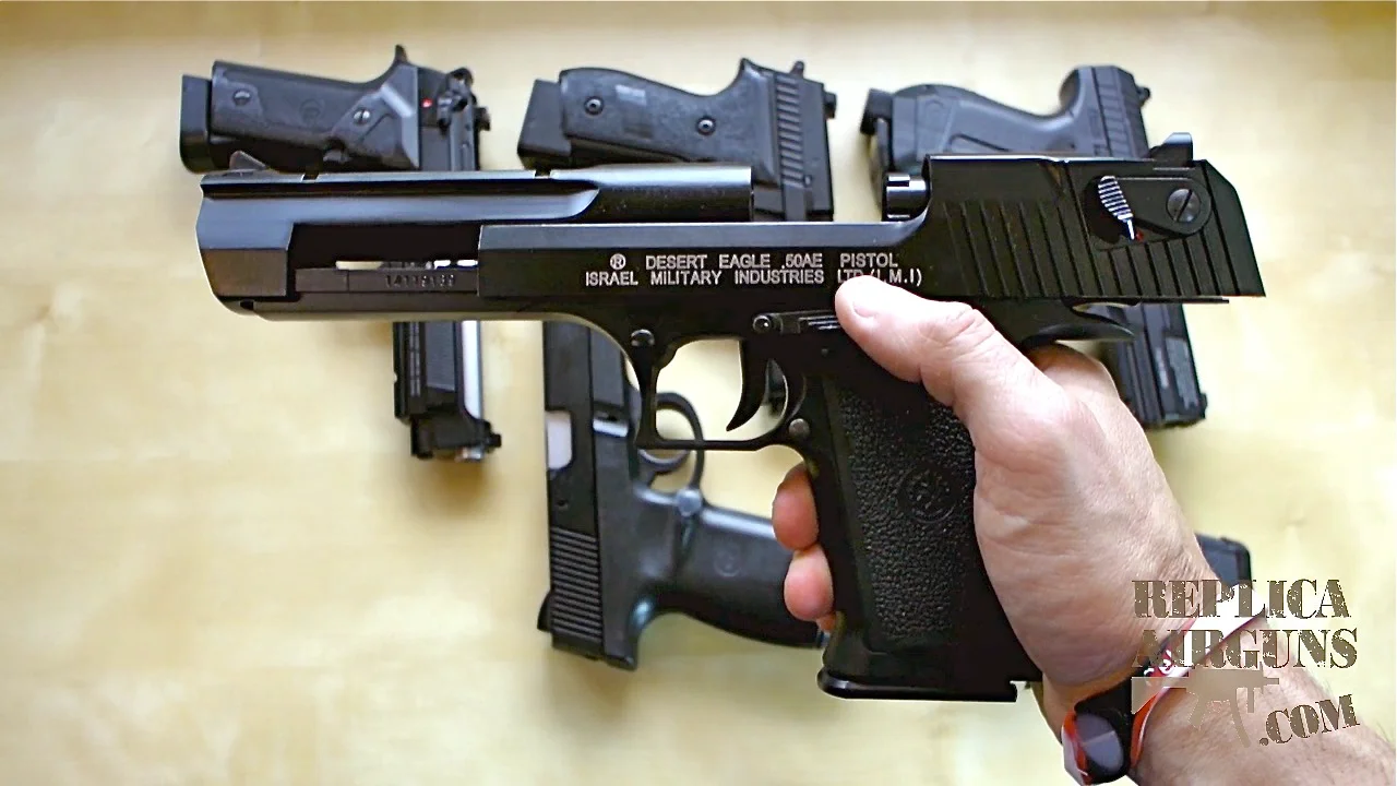 KWC Desert Eagle .50 & Sigma SW40F Blowback Airsoft Pistol Review on Vimeo