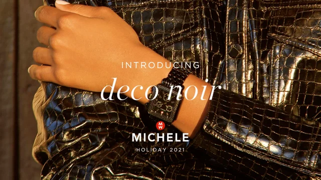 Michele deco clearance noir watch