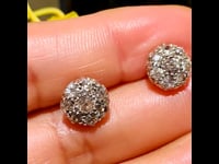 Diamond, 18ct, Silver Earrings 10609-6682