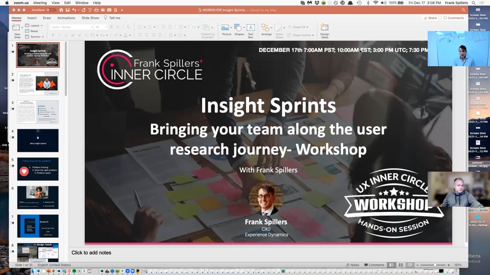 Insight Sprints- bringing your team along the user research journey- Workshop part  1/2