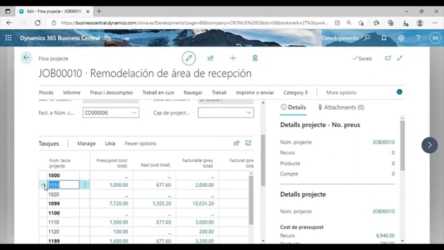 Facturar vendes desde projectes