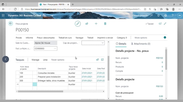 Copiar línies de projecte