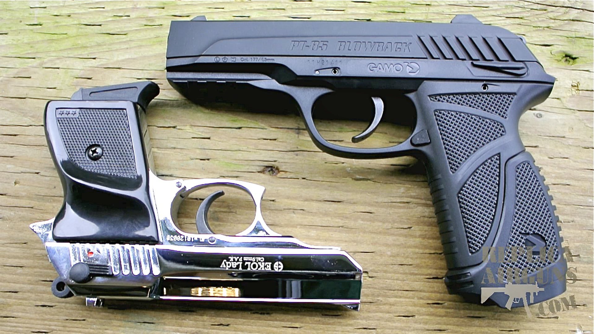 Gamo PT-85 & P-25 Pellet Pistols- EKOL Lady Chrome Blank Pistol