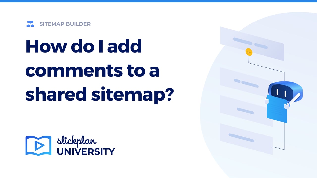 How do I add comments to a shared sitemap?