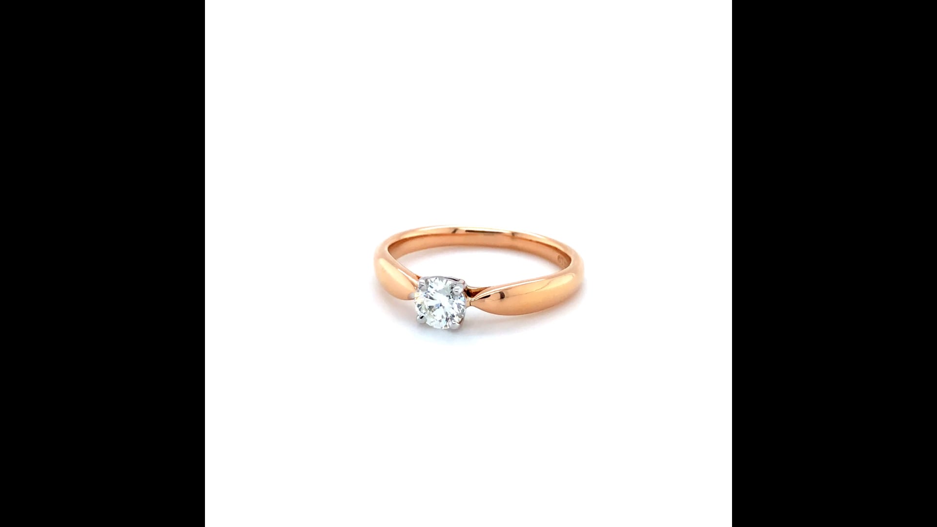 Tiffany and Co. 18K Rose Gold Harmony Diamond Engagement Ring 0.31 