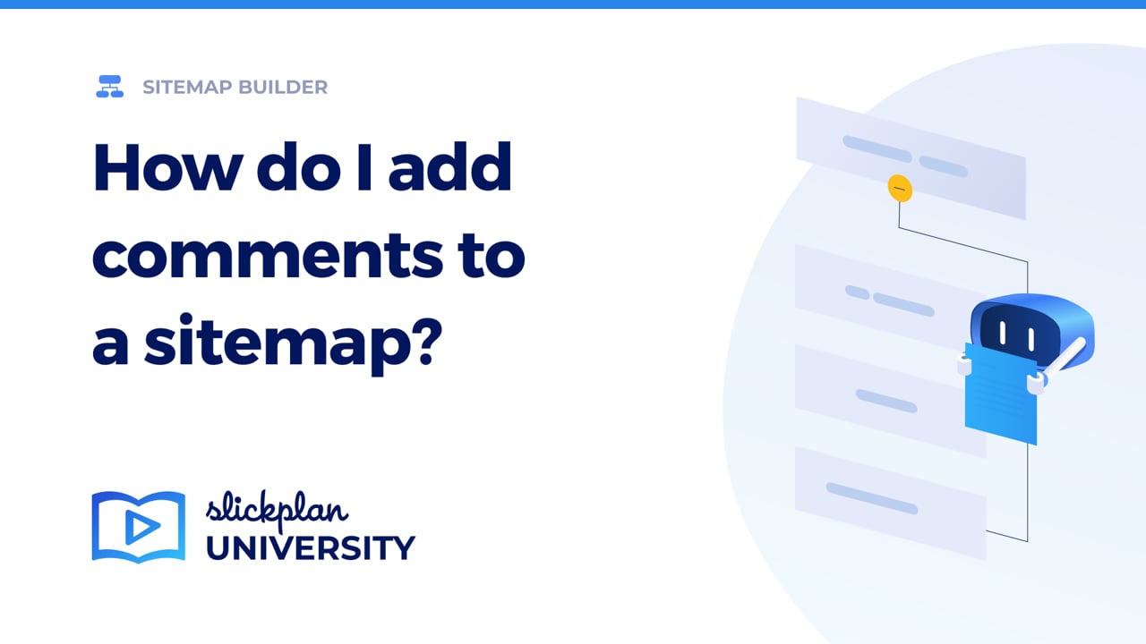 How do I add comments to a sitemap?