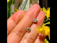 Orecchini con diamanti, platino, 18 ct 9470-6206