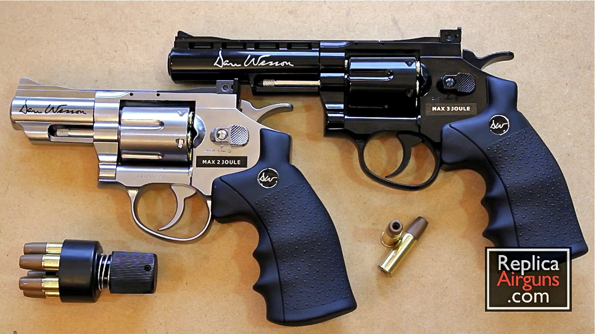 ASG Dan Wesson 2.5 inch Silver & 4 inch Black CO2 BB Revolver Review