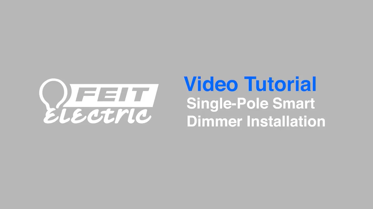 How to Install the Feit Electric Smart Dimmer as a Single Pole Dimmer Switch  on Vimeo