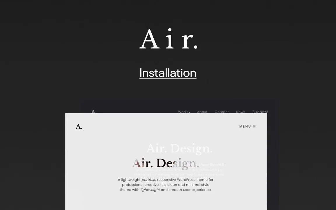 Air WordPress Theme V2 Installation on Vimeo