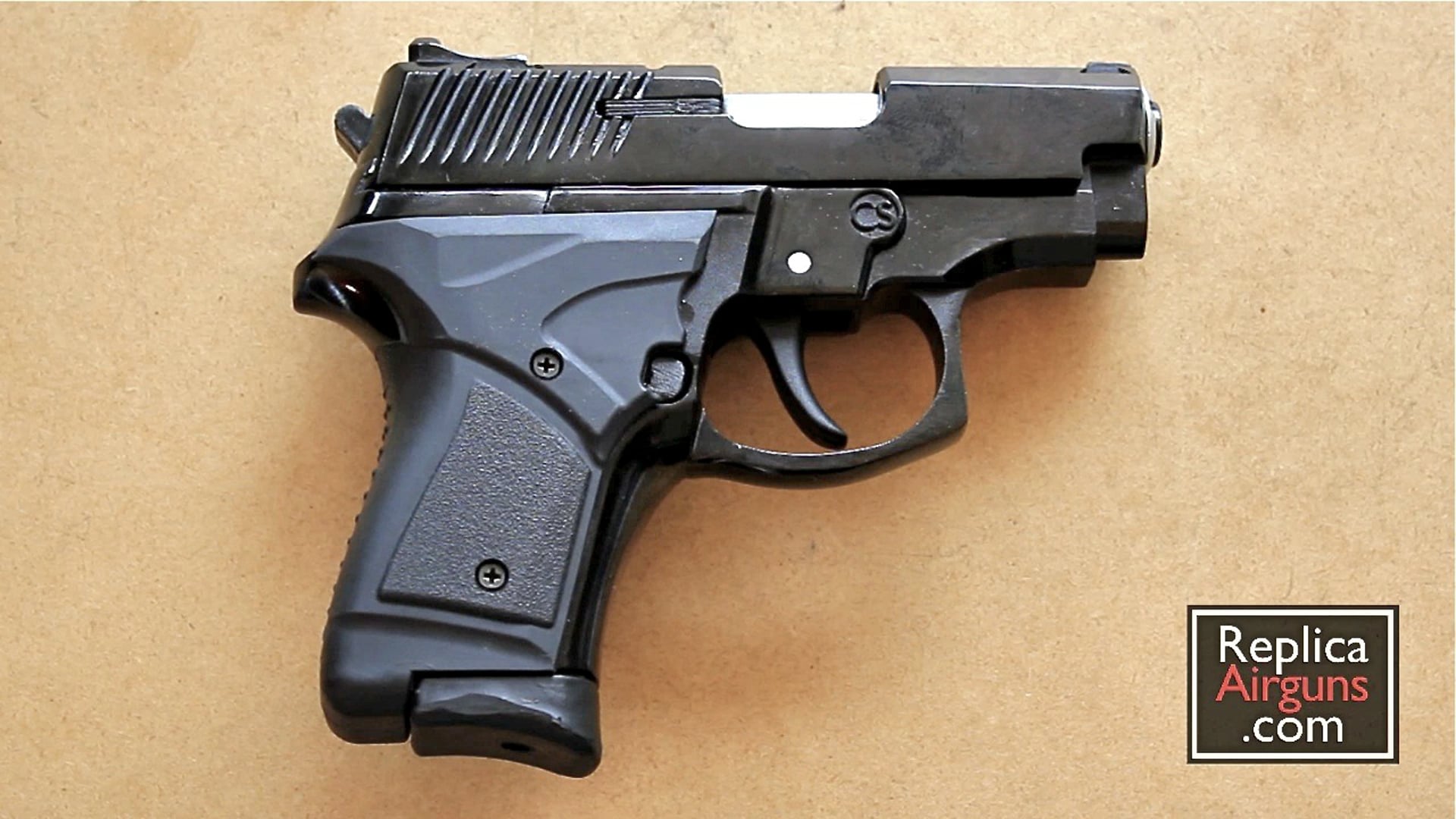 Impugnature Pistola Smith & Wesson CS9 In Legno Di Noce Turco, Logo Metallo - NUOVE