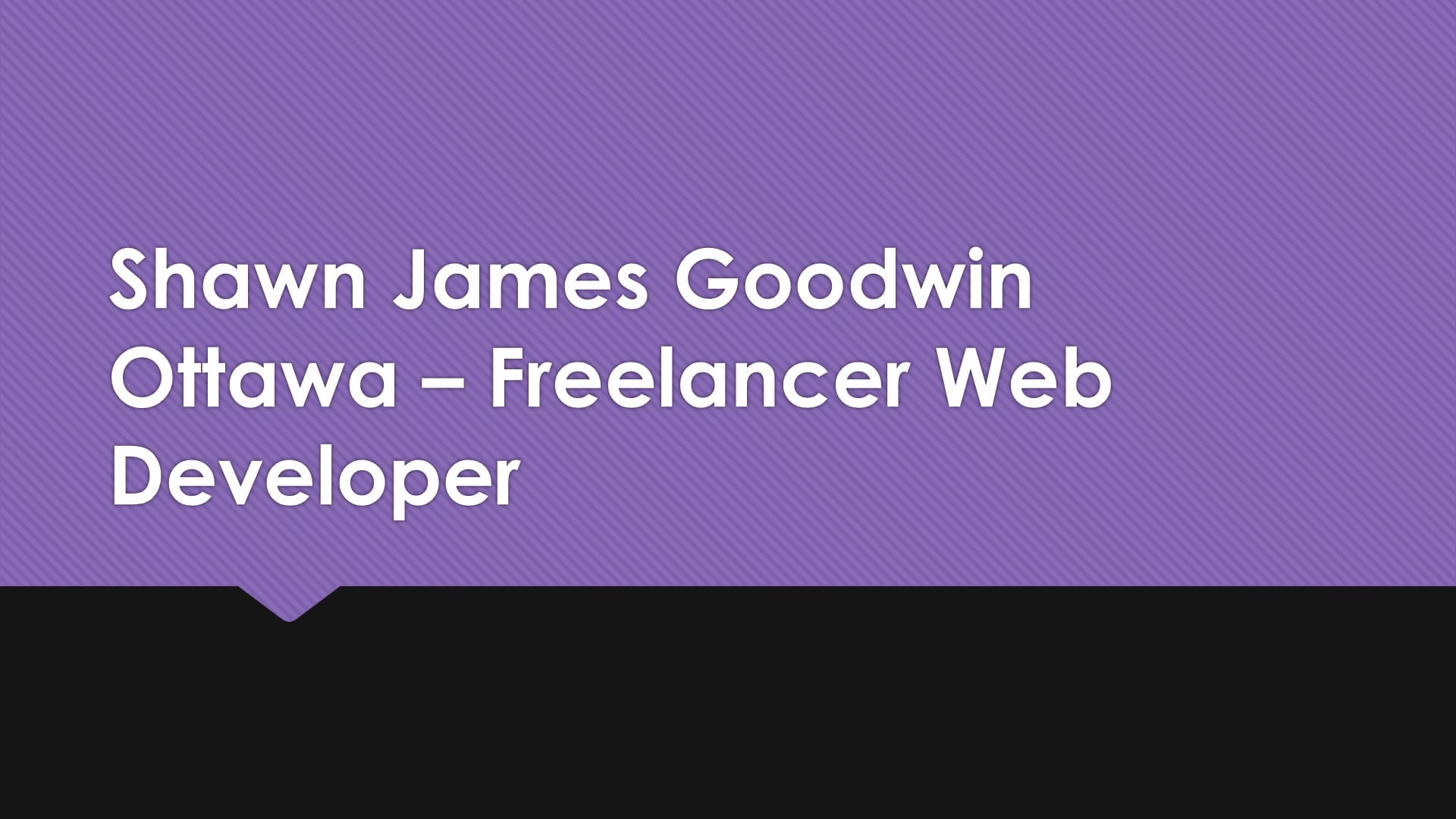 Shawn James Goodwin Ottawa Freelancer  Developer.mp4 on Vimeo