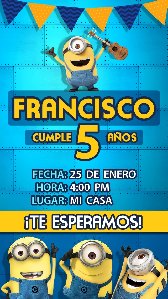 ▷ Video invitación de cumpleaños de Minions | 2024