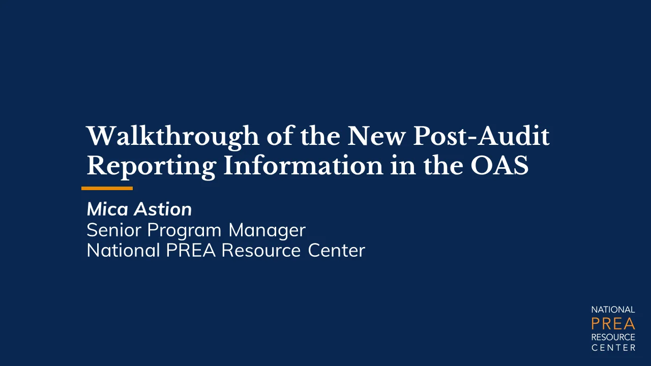 Walkthrough of the New Post-Audit Reporting Information in the OAS on Vimeo