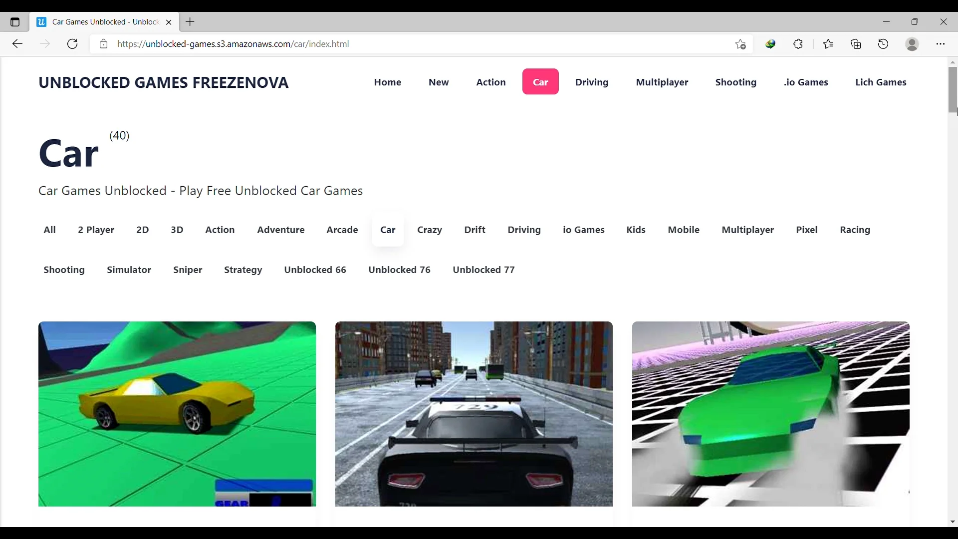 Car Games Unblocked Google Sites