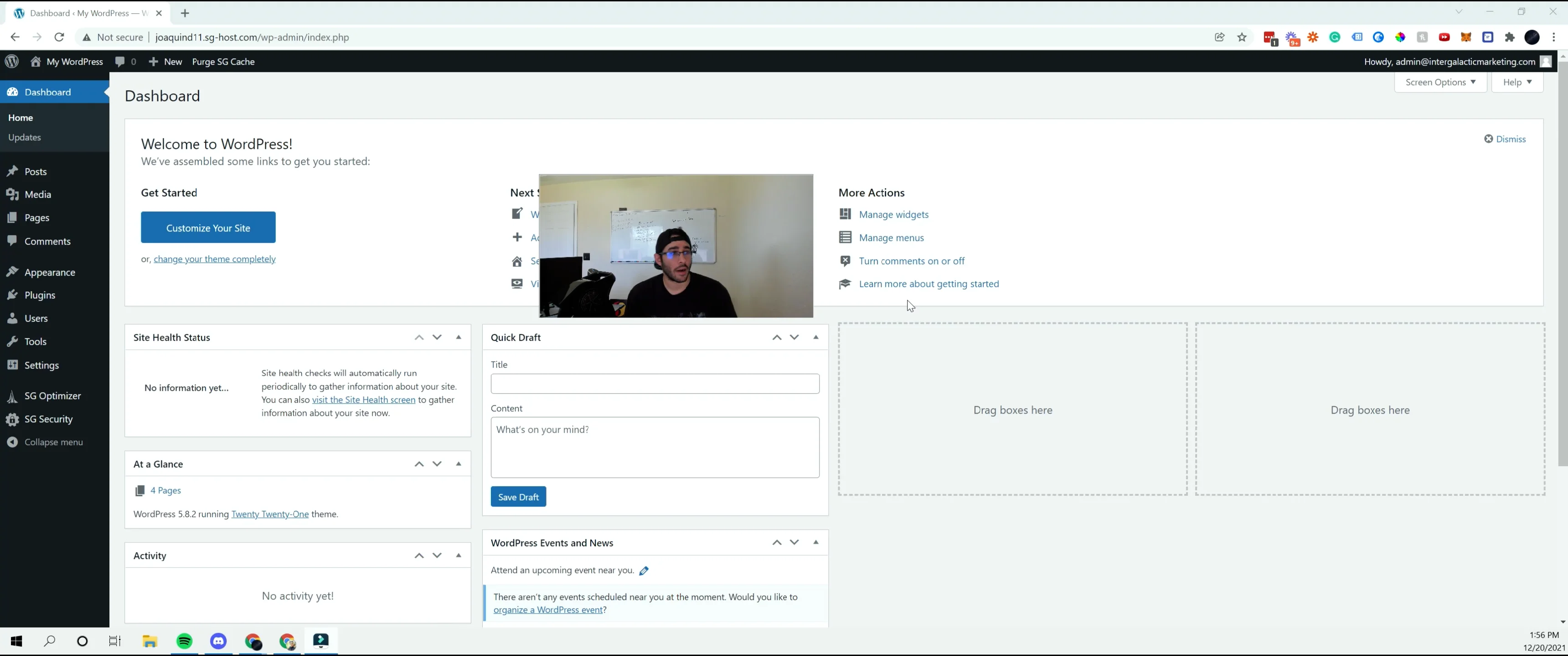 Setting up WordPress Menu on Vimeo