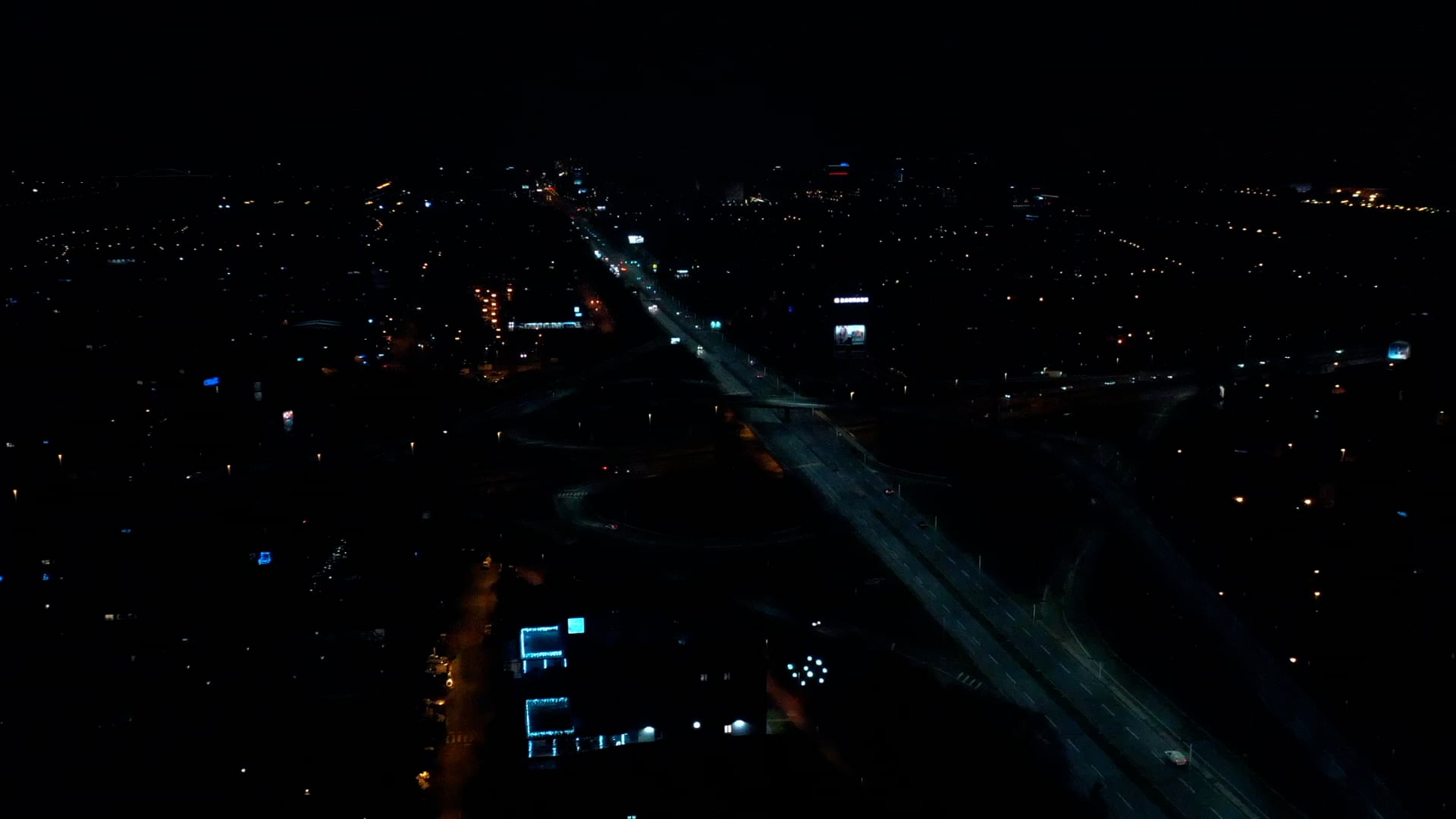 Hyperlapse road loop night in Zagreb