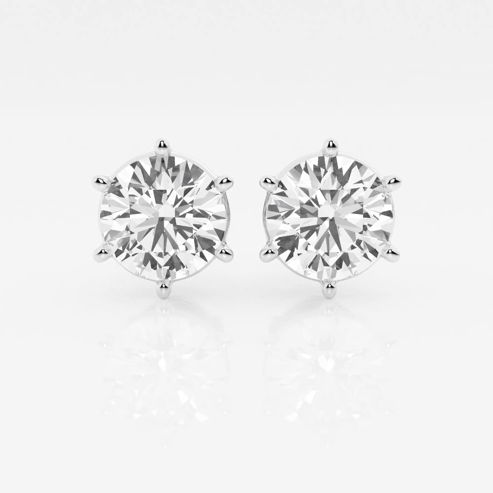 product video for 6 ctw Round Near-Colorless Lab Grown Diamond Six Prong Stud Earrings