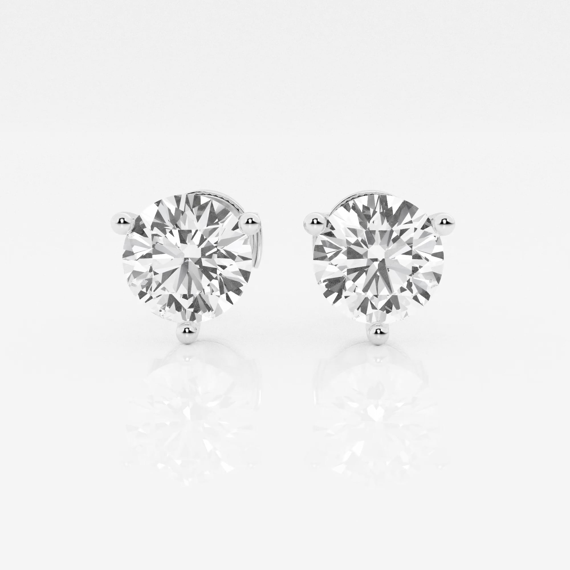 product video for 5 ctw Round Near-Colorless Lab Grown Diamond Three Prong Martini Stud Earrings
