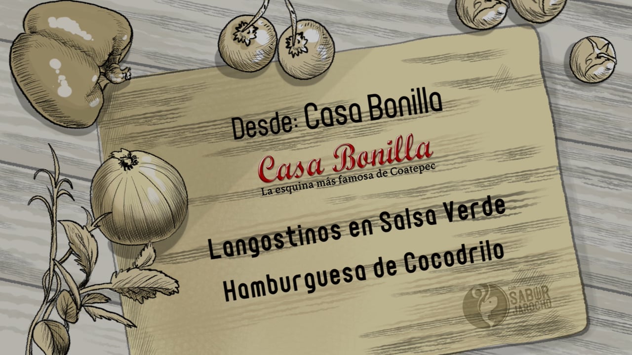 Langostinos en Salsa Verde y Hamburguesa de Cocodrilo