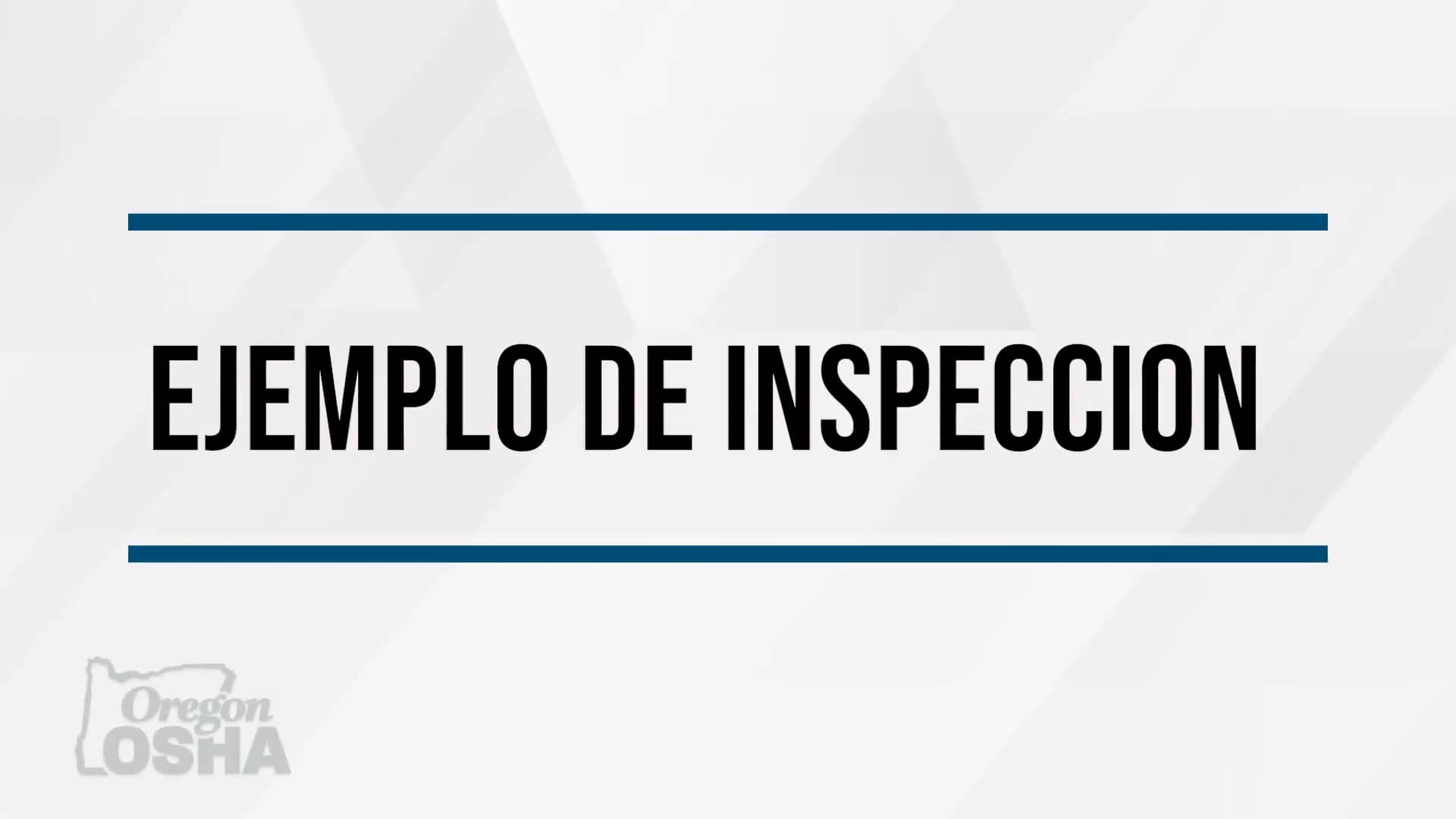 EJEMPLO DE INSPECCION Equipment Inspection, OSHA Fall Protection