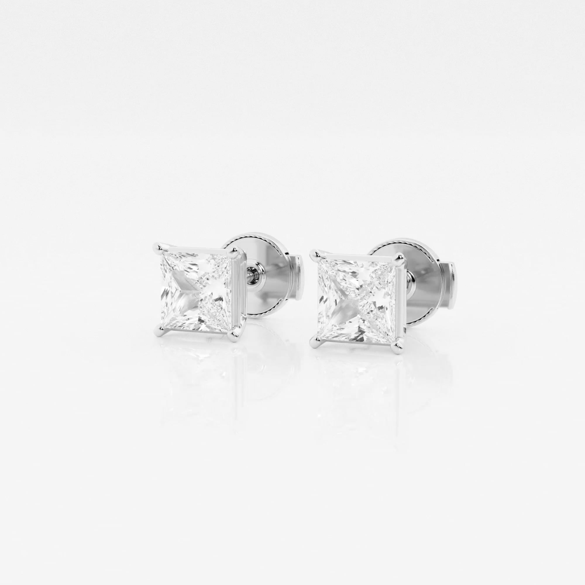 product video for 1 1/2 ctw Princess Lab Grown Diamond Solitaire Certified Stud Earrings