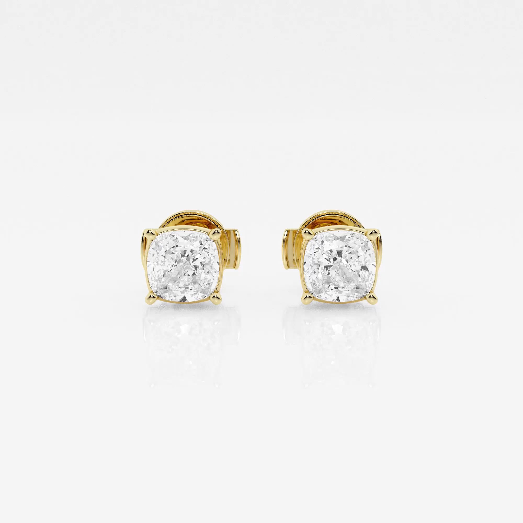 product video for 1 1/2 ctw Cushion Lab Grown Diamond Solitaire Certified Stud Earrings