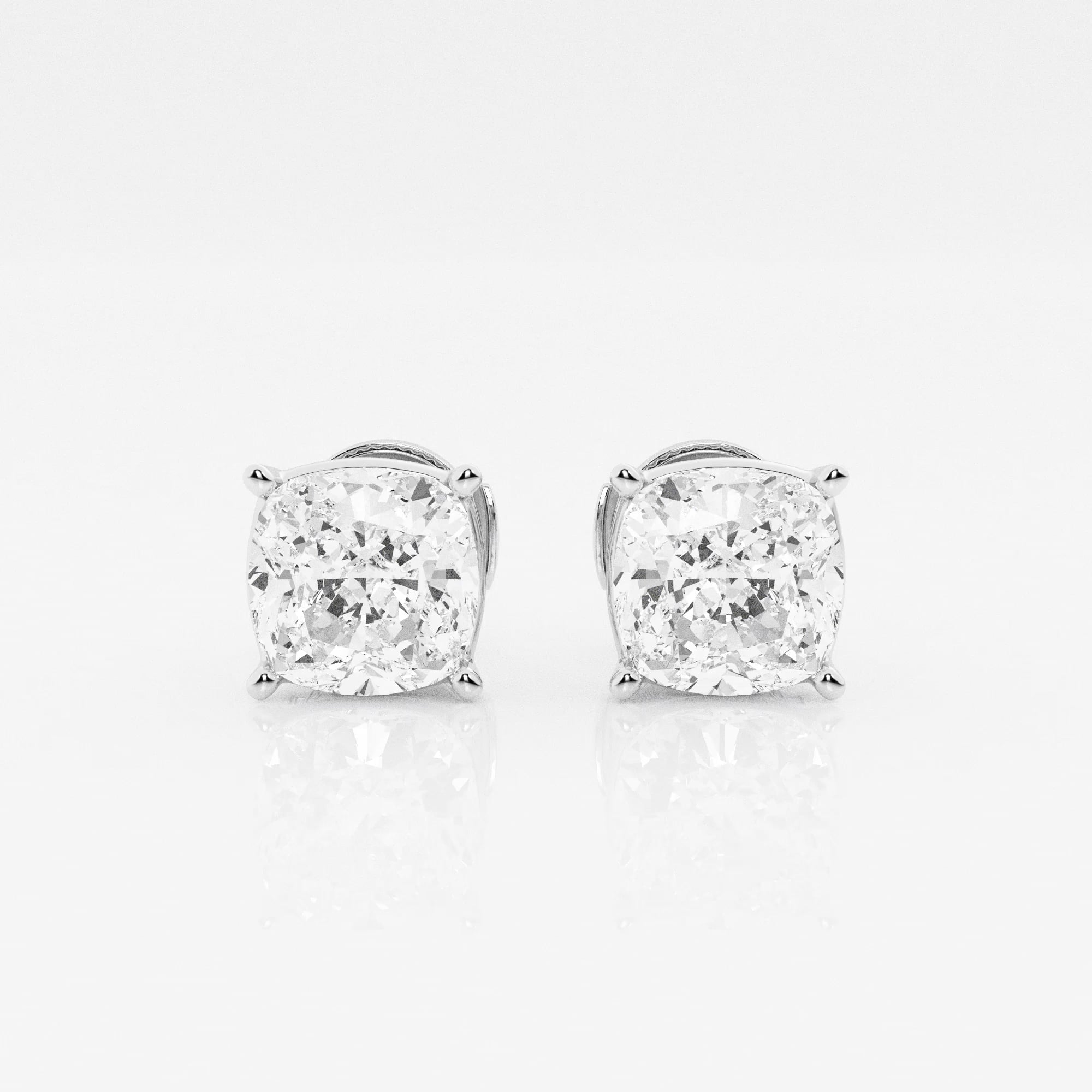 product video for 4 ctw Cushion Lab Grown Diamond Solitaire Certified Stud Earrings