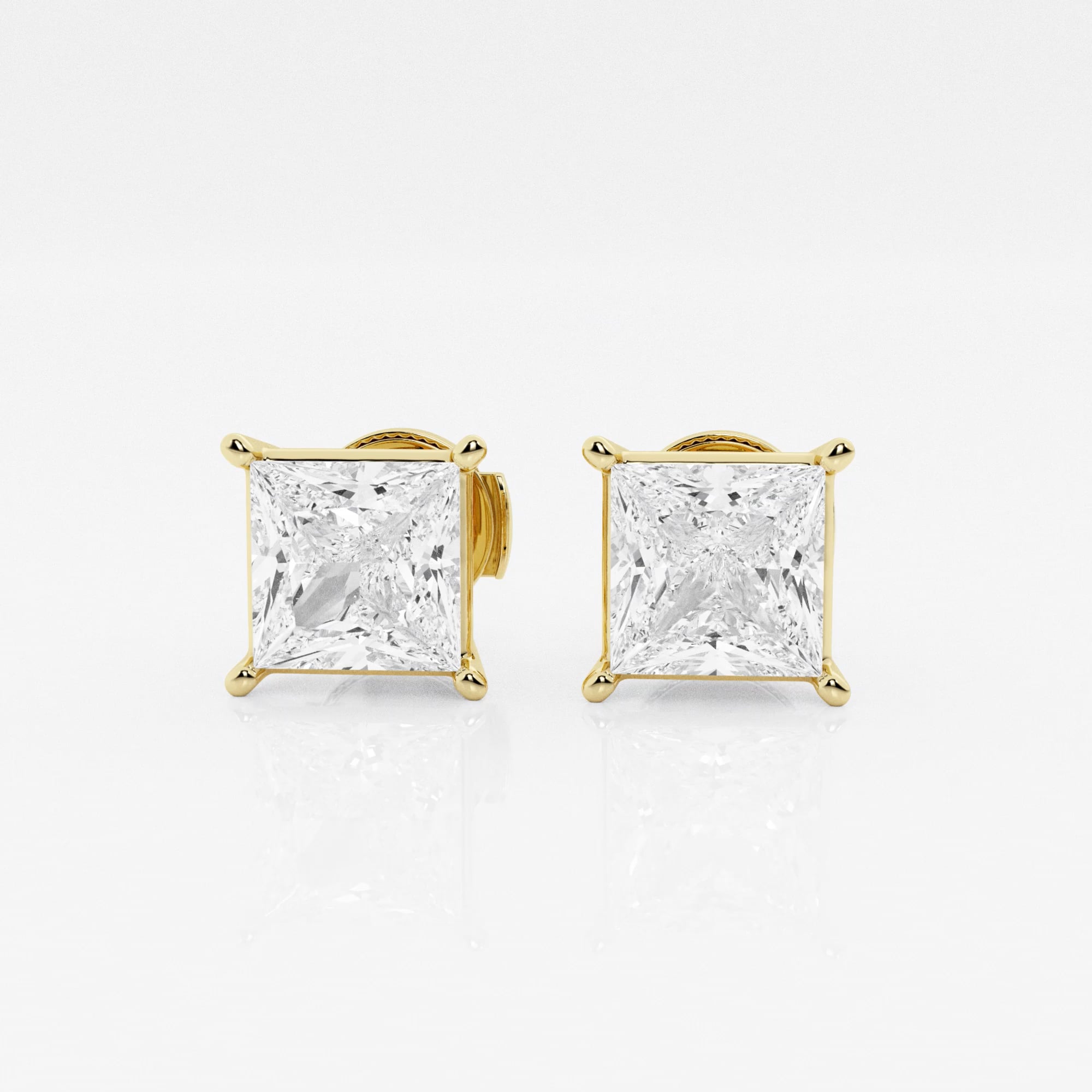 product video for 4 ctw Princess Lab Grown Diamond Solitaire Certified Stud Earrings