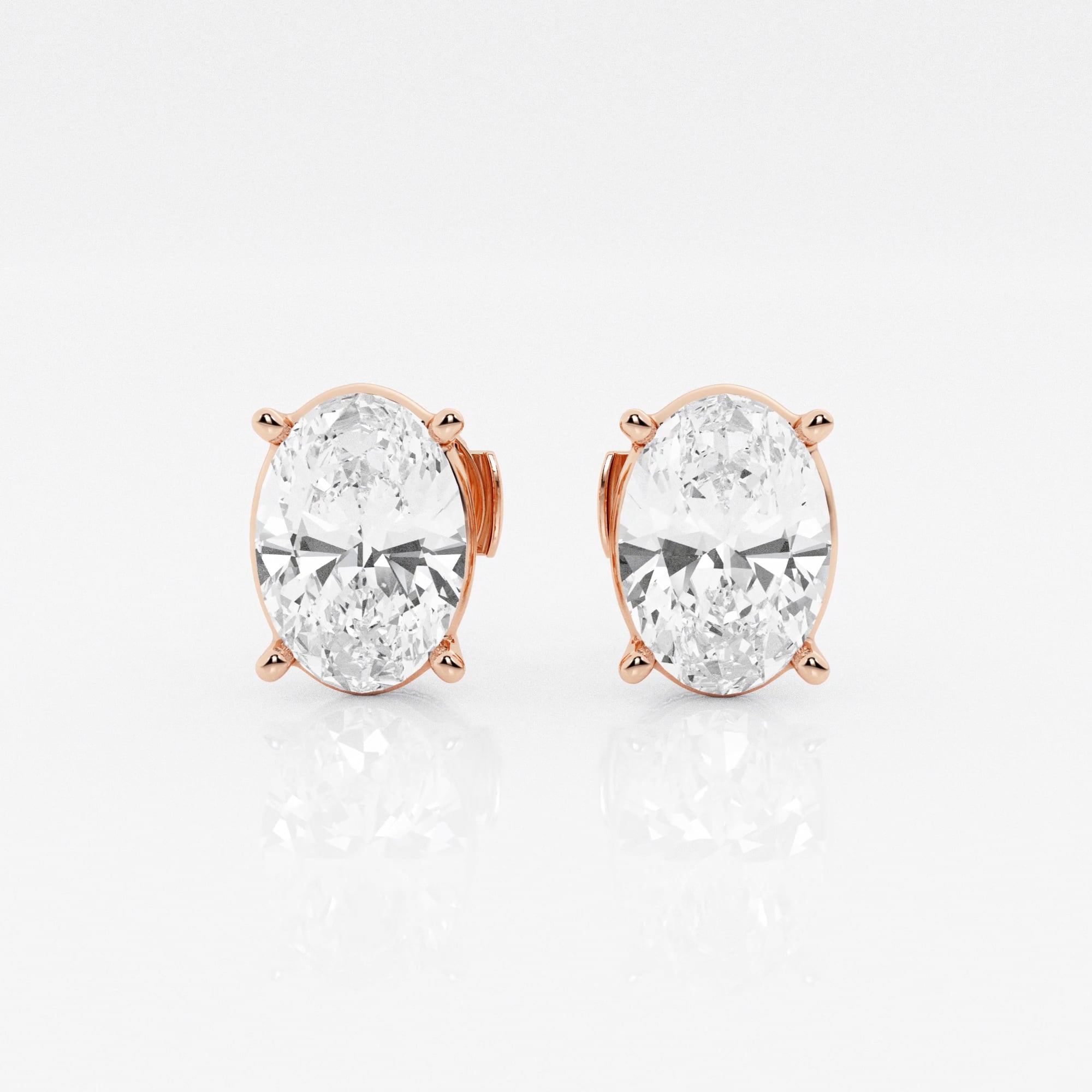 Women's Gold Diamond Stud Earrings Labgrown 14K White Gold 14 Rose Gold 14K Yellow Gold Post Earring Pair Threader Earrings 14K White Gold / 1 ctw (