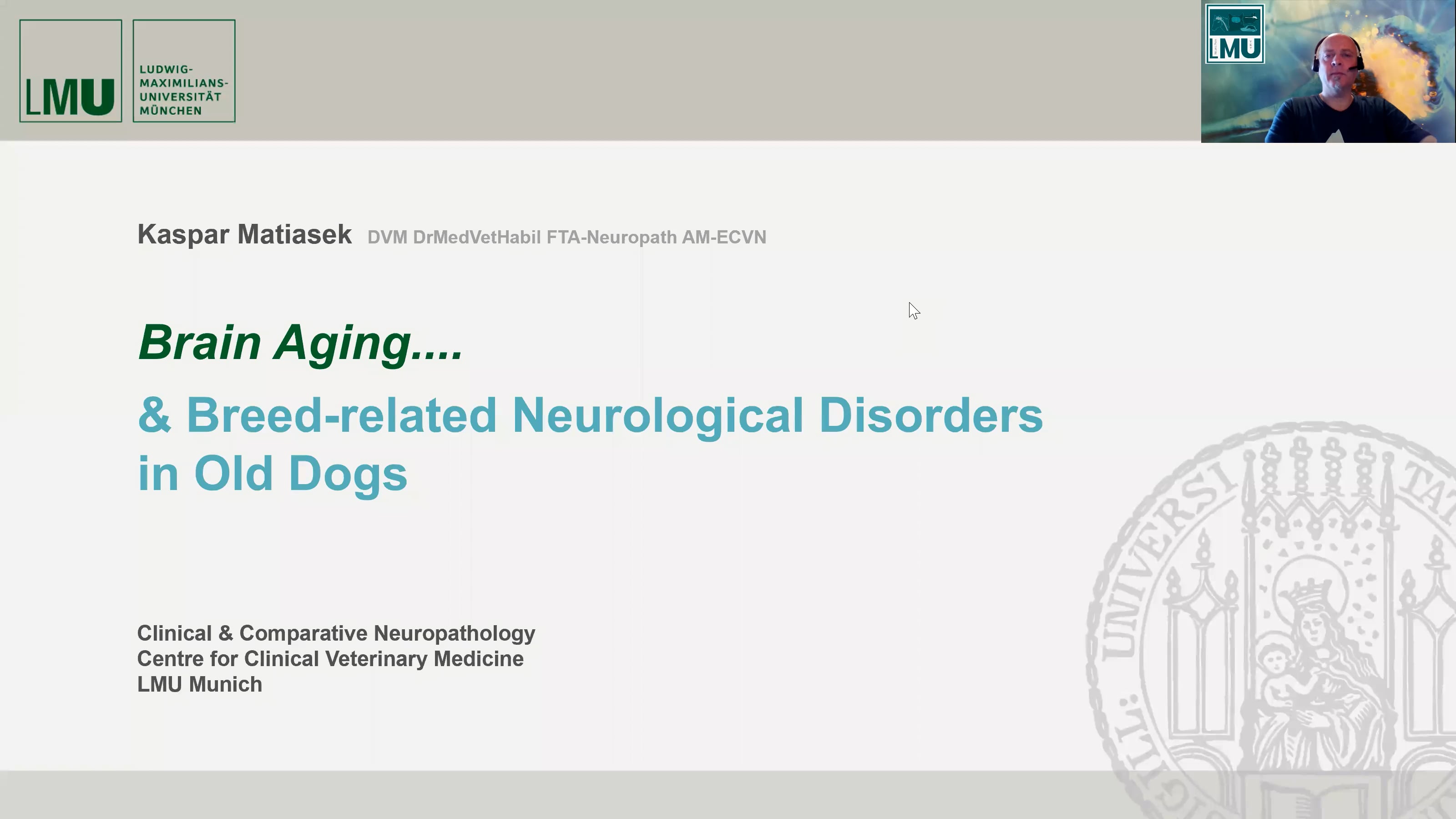 Pathological aging and late-onset diseases of the nervous system in dogs