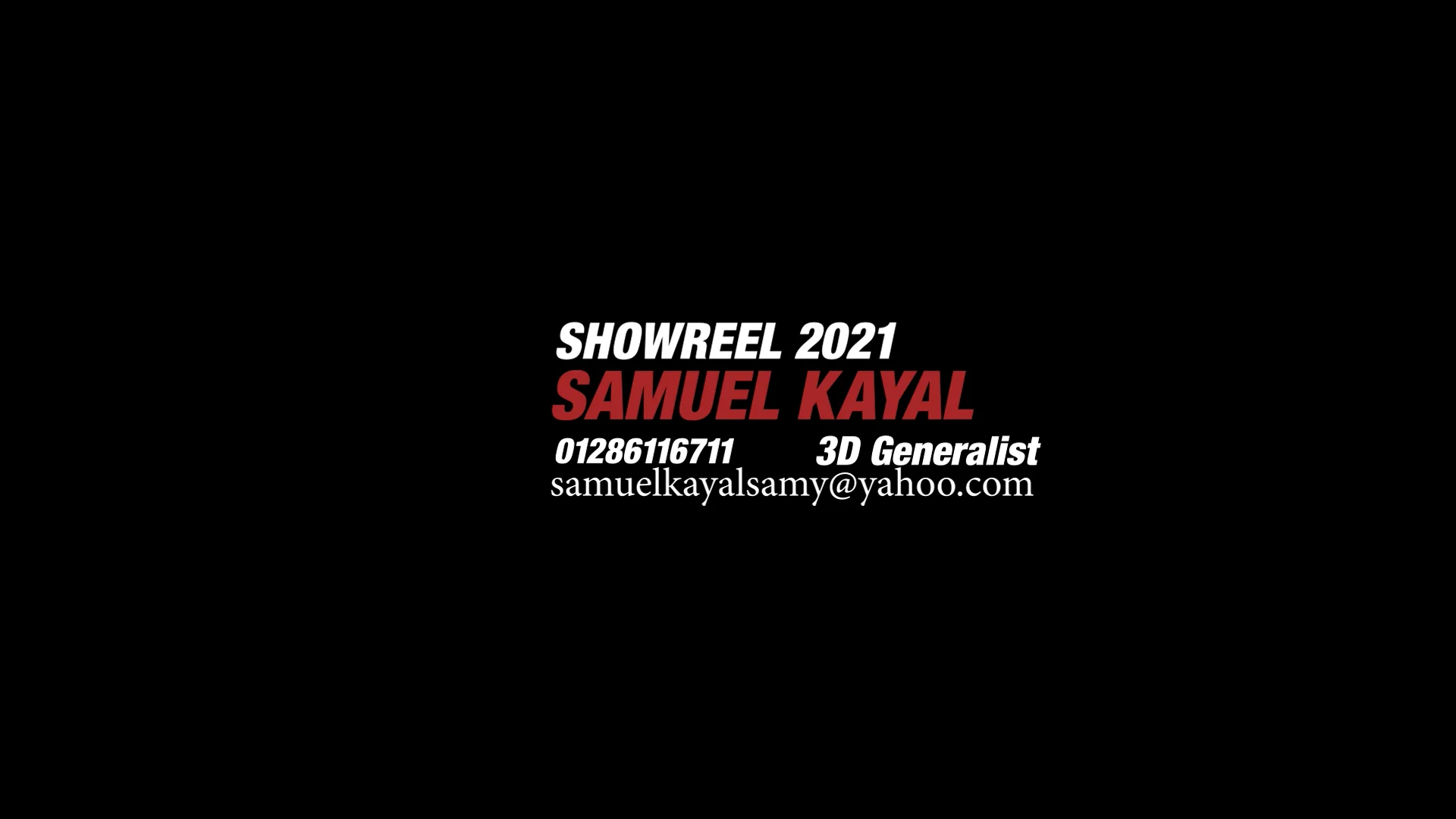 3D Generalist Showreel 2021 - Samuel Kayal ( Tv series - Movies - TVC ...
