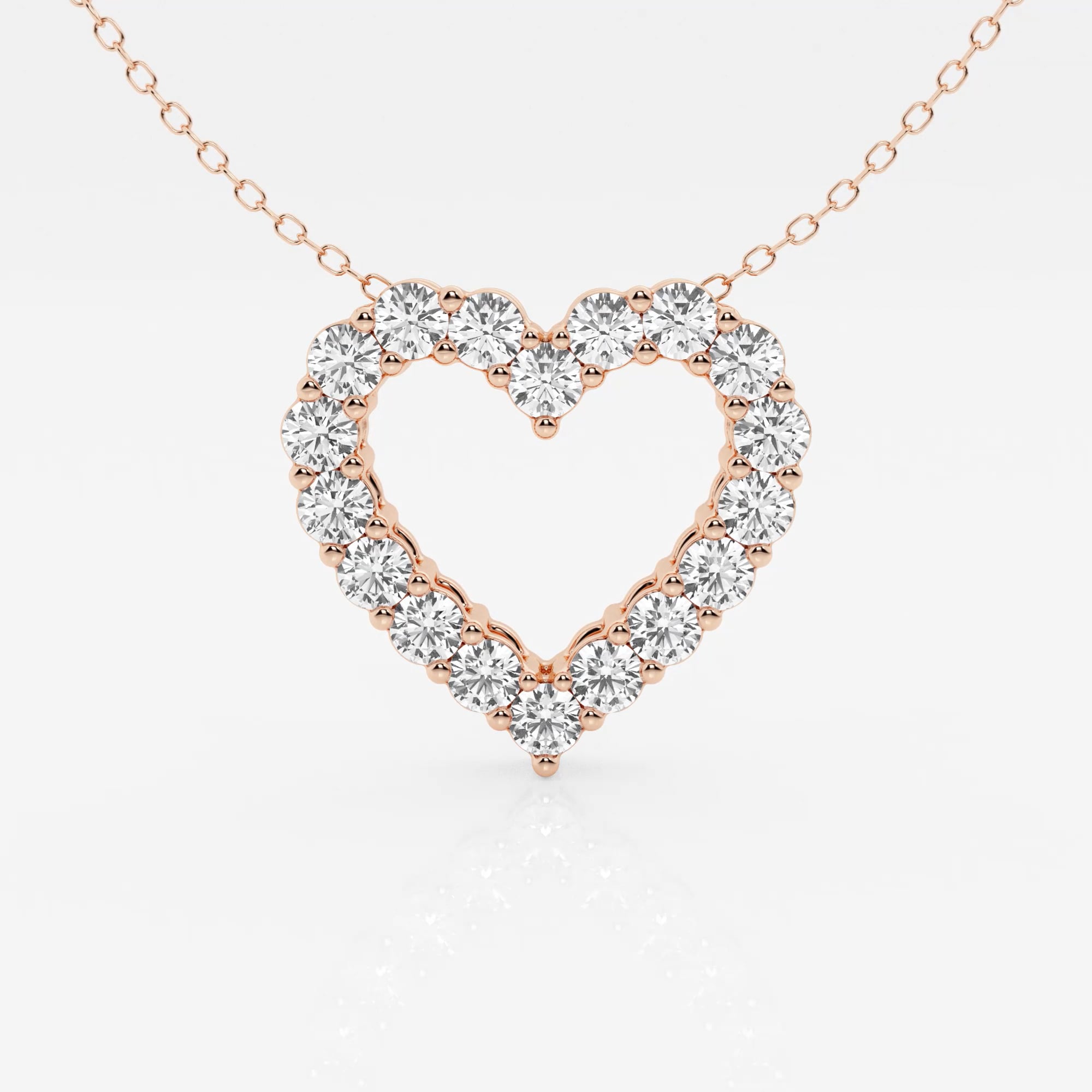 product video for 1 1/2 ctw Round Lab Grown Diamond Heart Pendant With Adjustable Chain