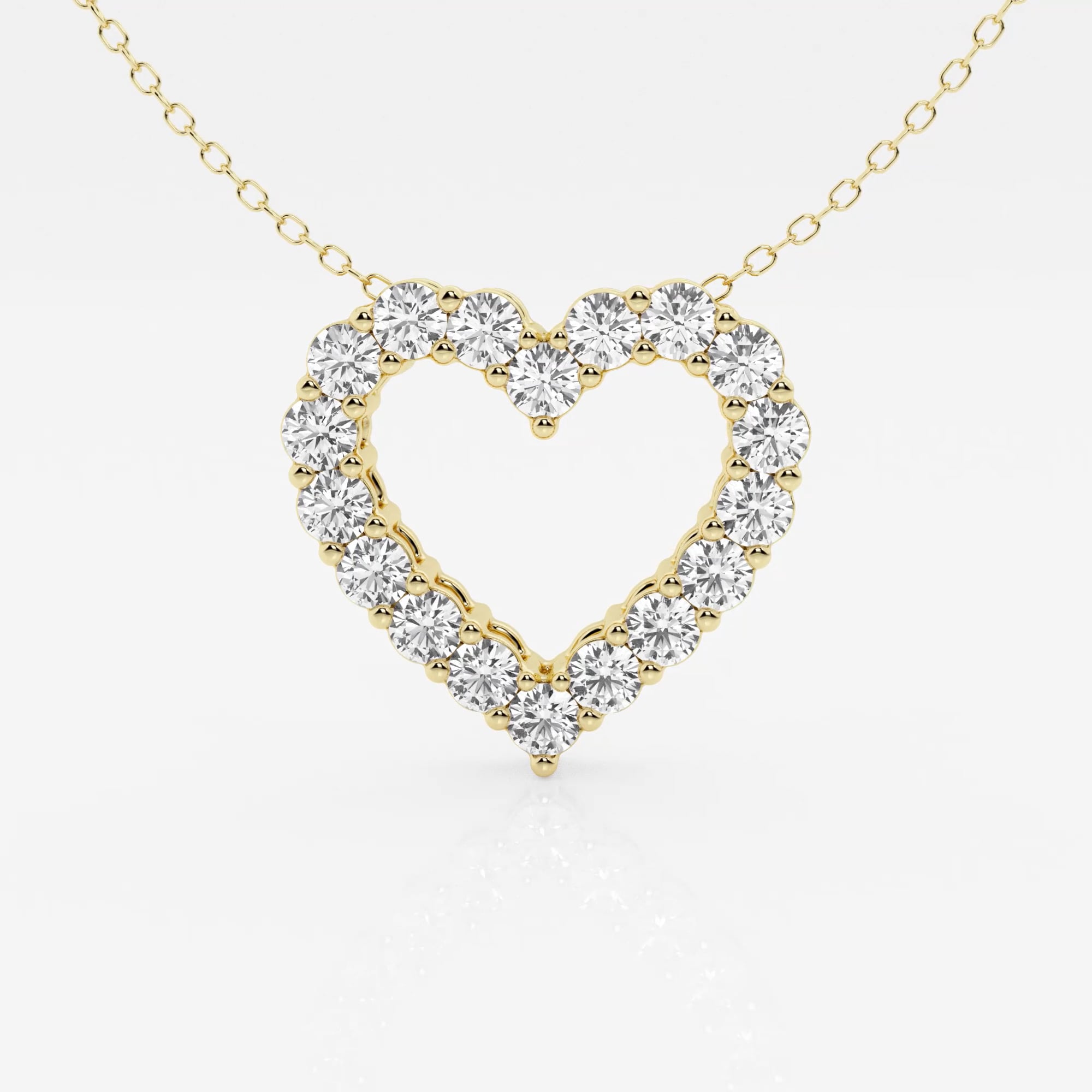 product video for 1 1/2 ctw Round Lab Grown Diamond Heart Pendant with Adjustable Chain