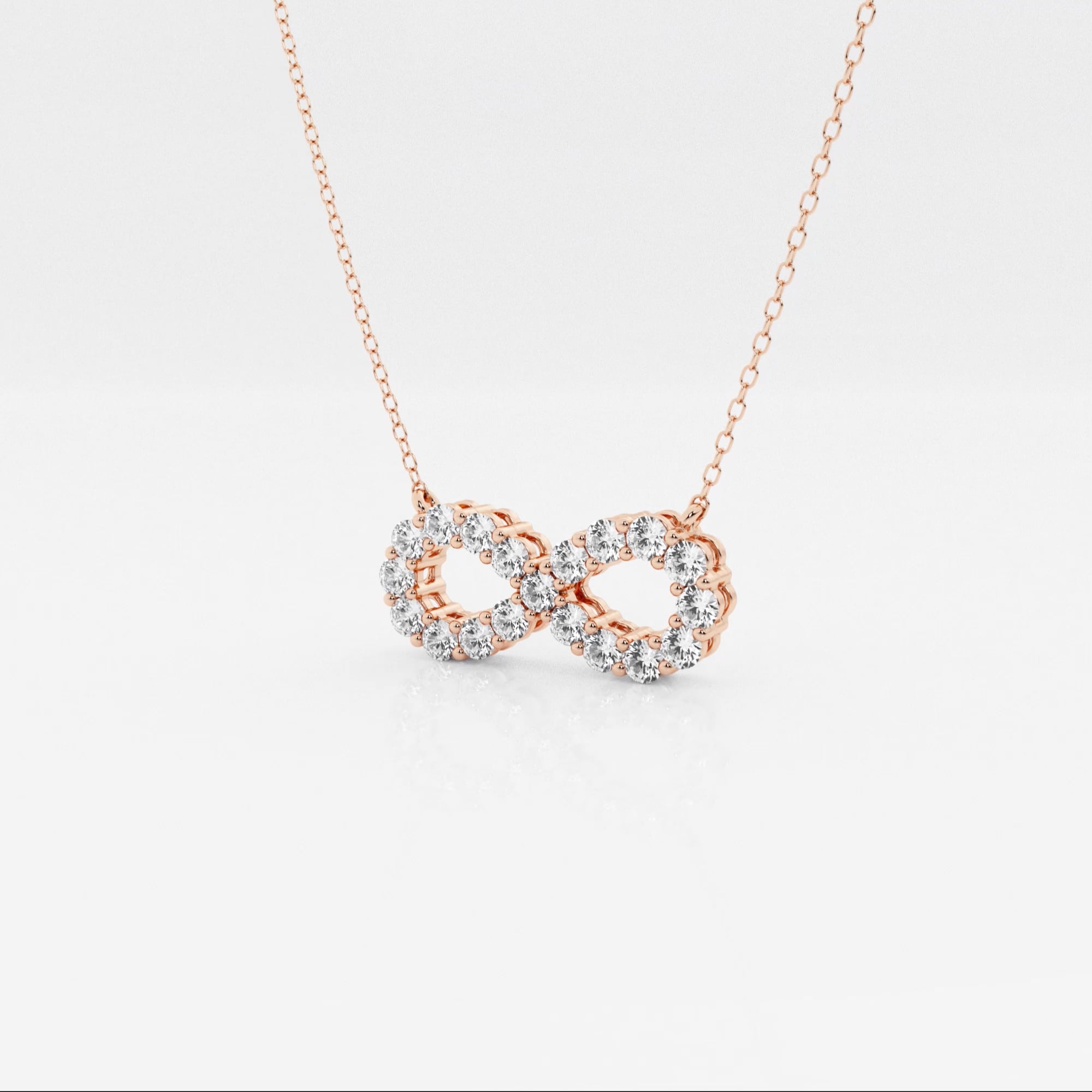 product video for 1 ctw Round Lab Grown Diamond Infinity Fashion Pendant with Adjustable Chain