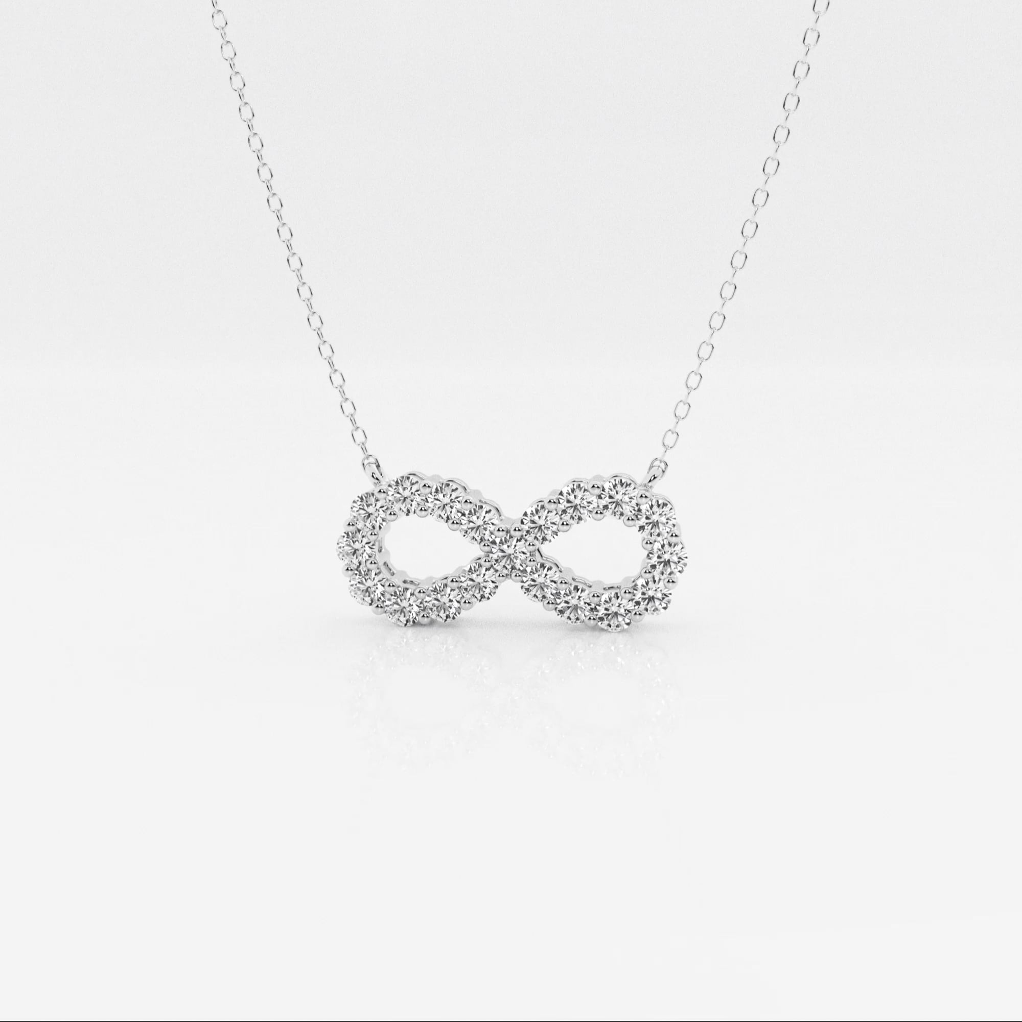 product video for 1 ctw Round Lab Grown Diamond Infinity Fashion Pendant With Adjustable Chain