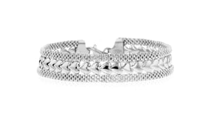 Italian Sterling Silver Heart Motif Bracelet