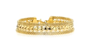 Italian 18kt Gold Over Sterling Silver Heart Motif Bracelet